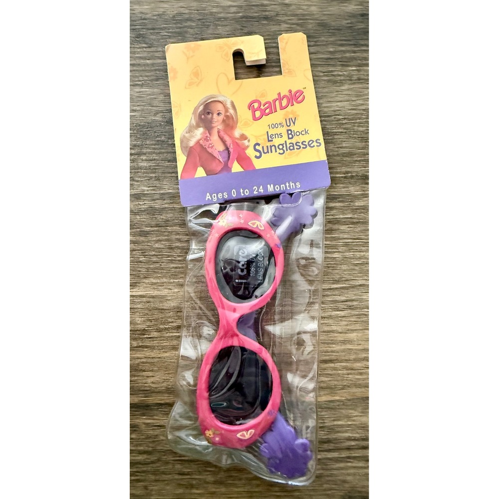 Barbie Sunglasses 0-24M New Vintage 1995 Pink Floral UV Block 90s Mattel i care